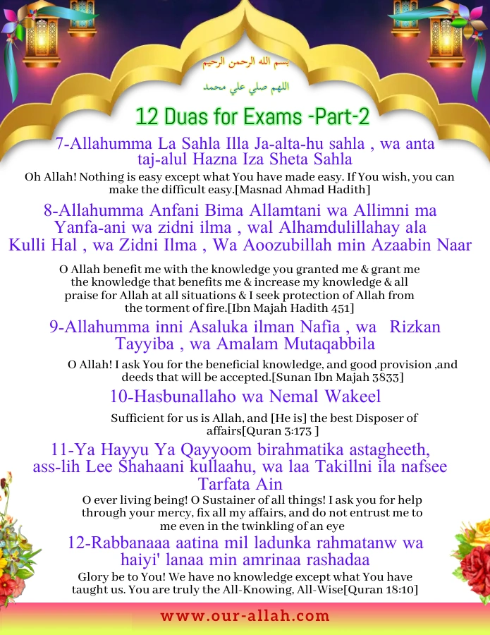 Duas for exams part 2