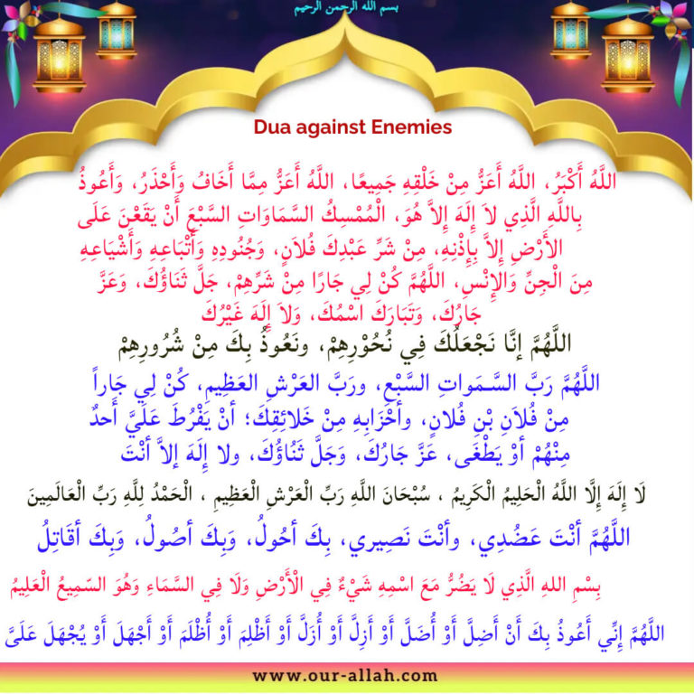 11 Duas against enemy from authentic Ahadith