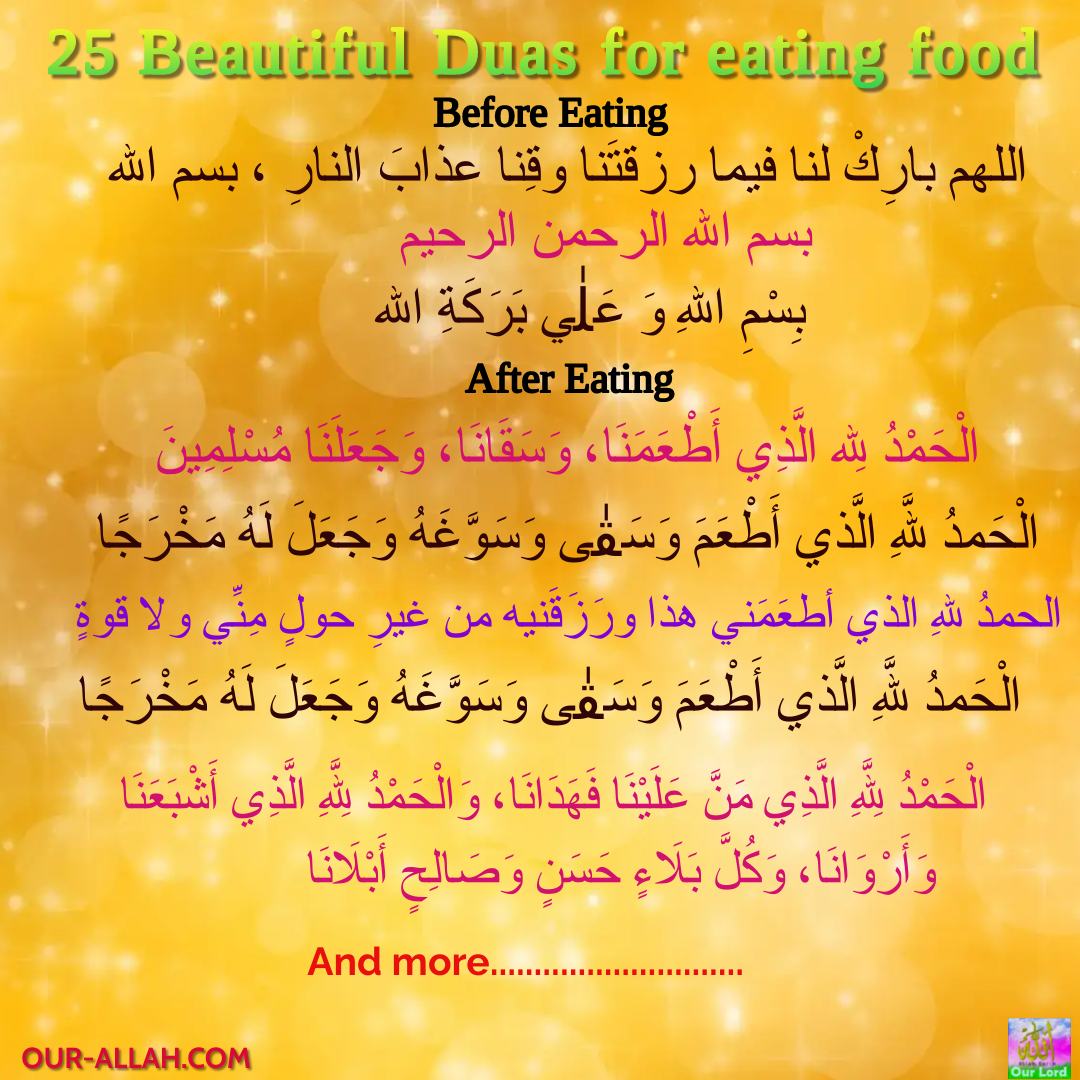 25 Beautiful Duas Before Eating And After Eating Ya Allah
