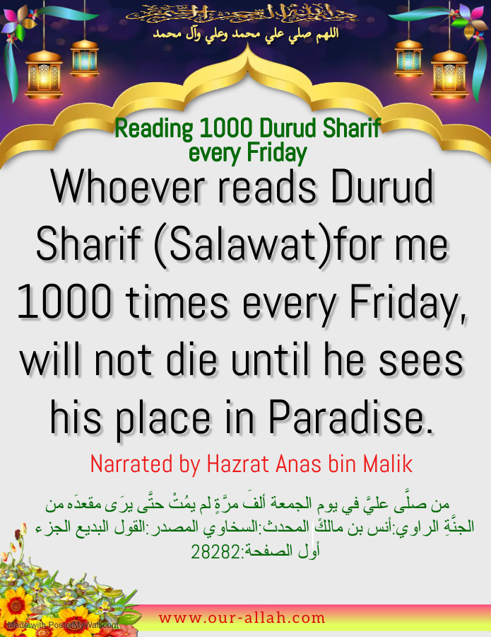 Reading 1000 times Durud Sharif every Friday