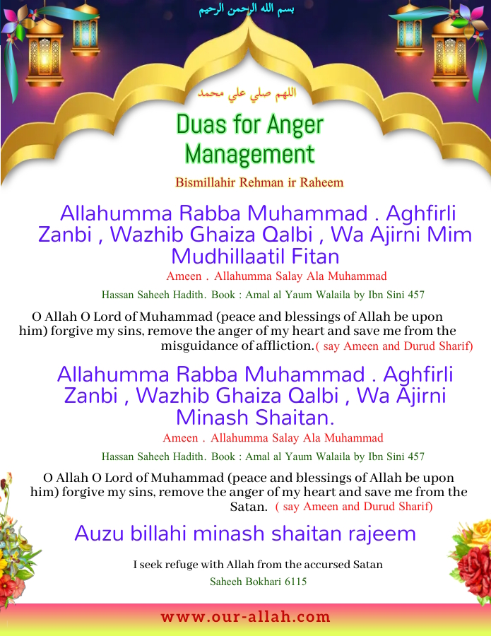 Three Beautiful Duas for Anger management